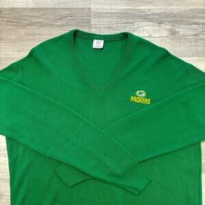 Vintage Green Bay Packers Knit Sweater Mens XL Football V-neck Garan 80s NFL VTG